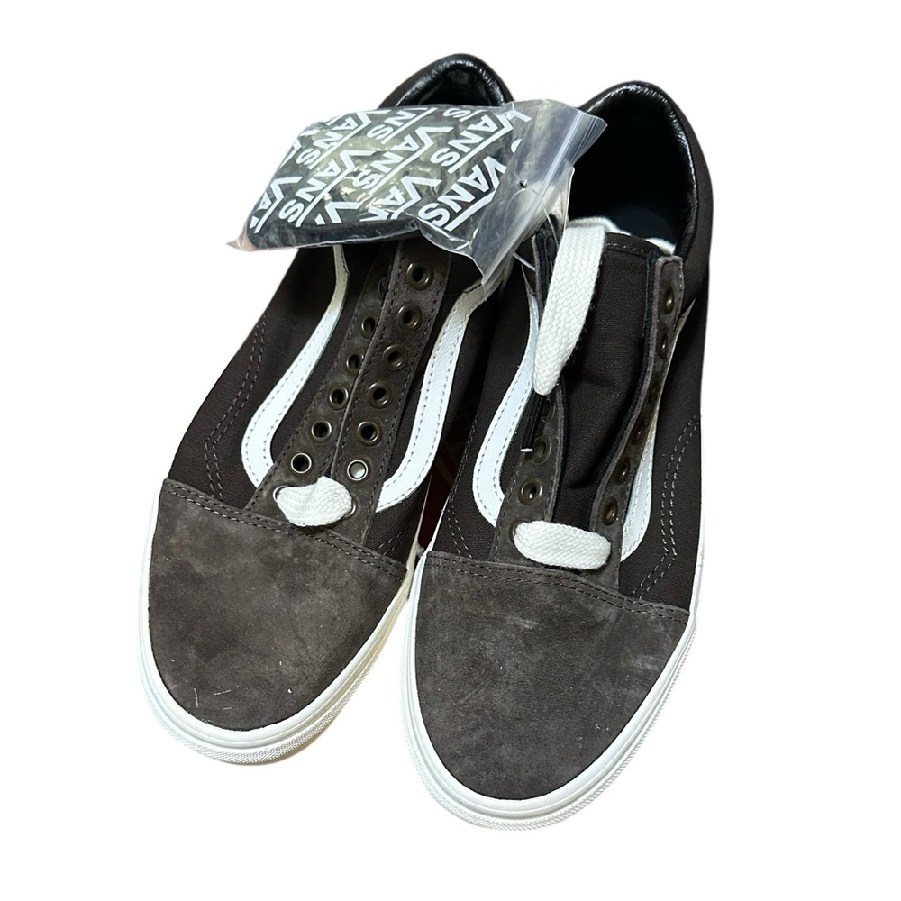 NIB NWT Vans OLD SKOOL OVERSIZED LACE Brown Suede Sneaker Shoe UNISEX M 8.5 W 10 - Picture 8 of 16